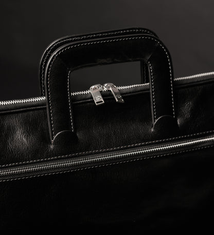 Leather Briefcase Laptop Bag - Brave New World