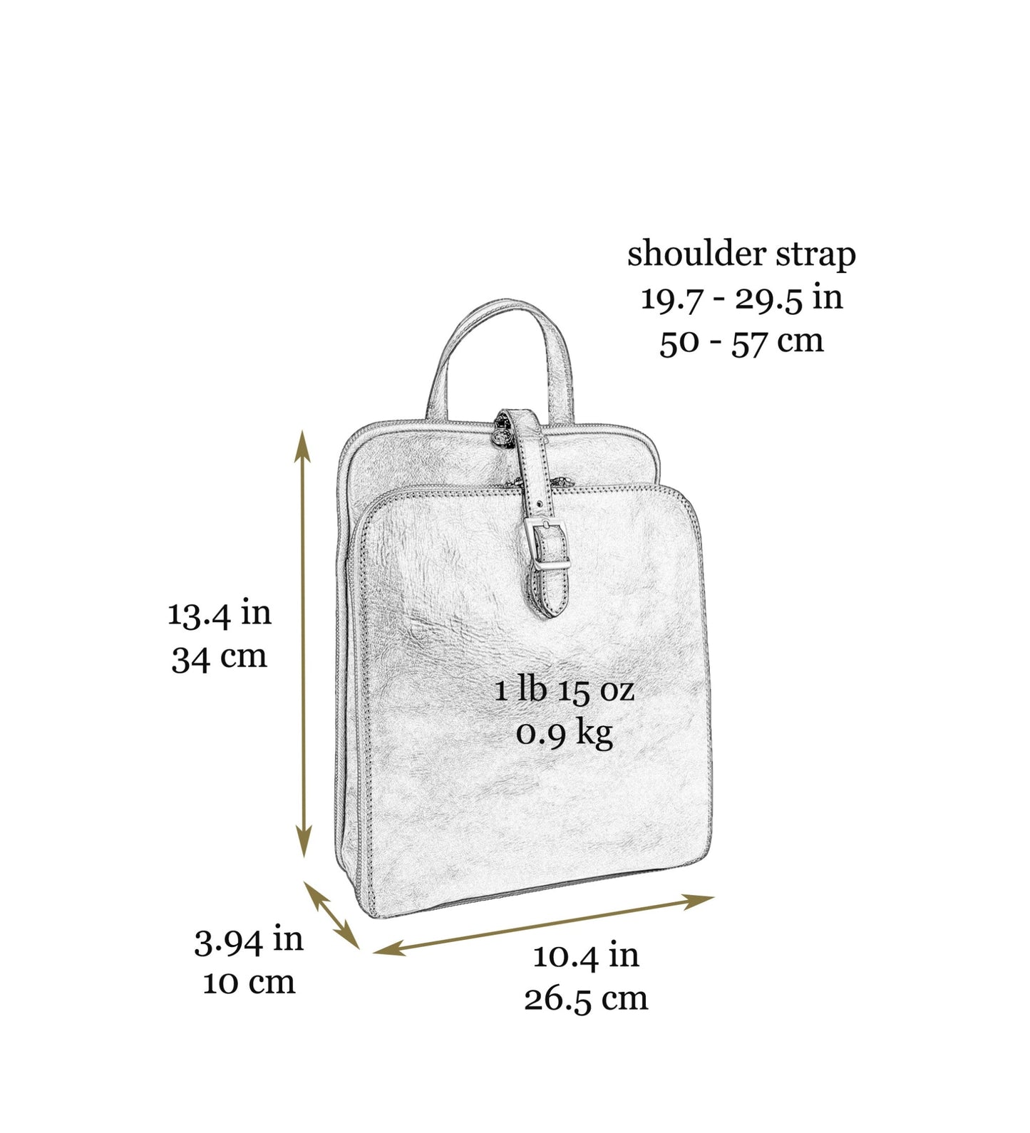 Sac à dos en cuir convertible en sac à bandoulière pour femme - Clarissa
