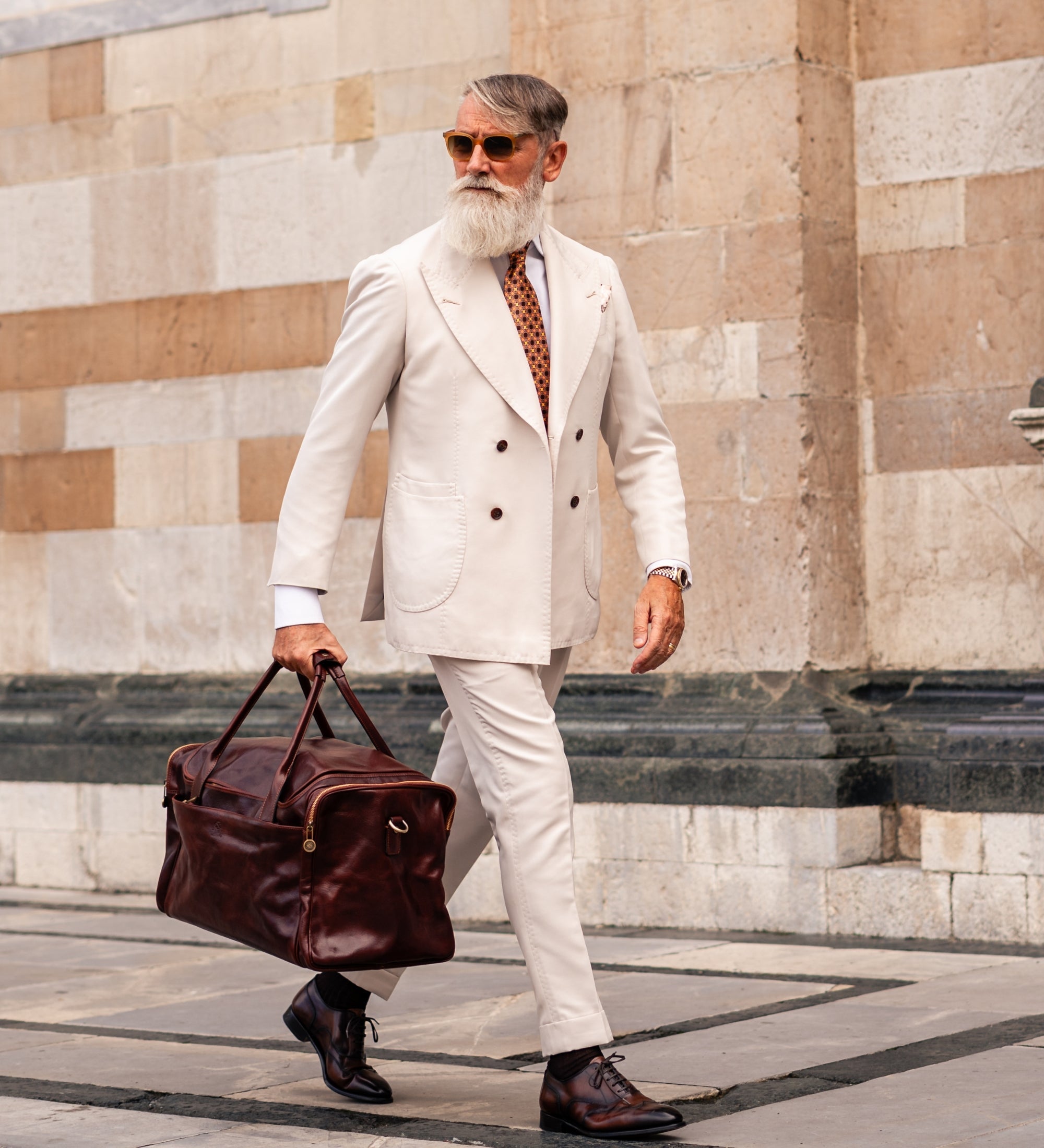 Large Italian Leather Duffel Bag - The Hitchhikers Guide to the Galaxy