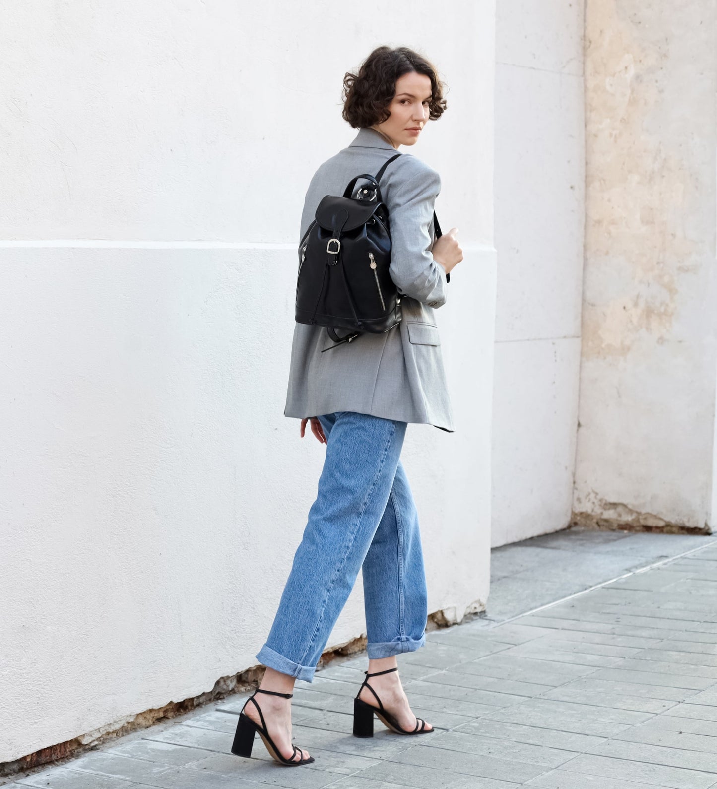 Sac à dos en cuir - White Noise
