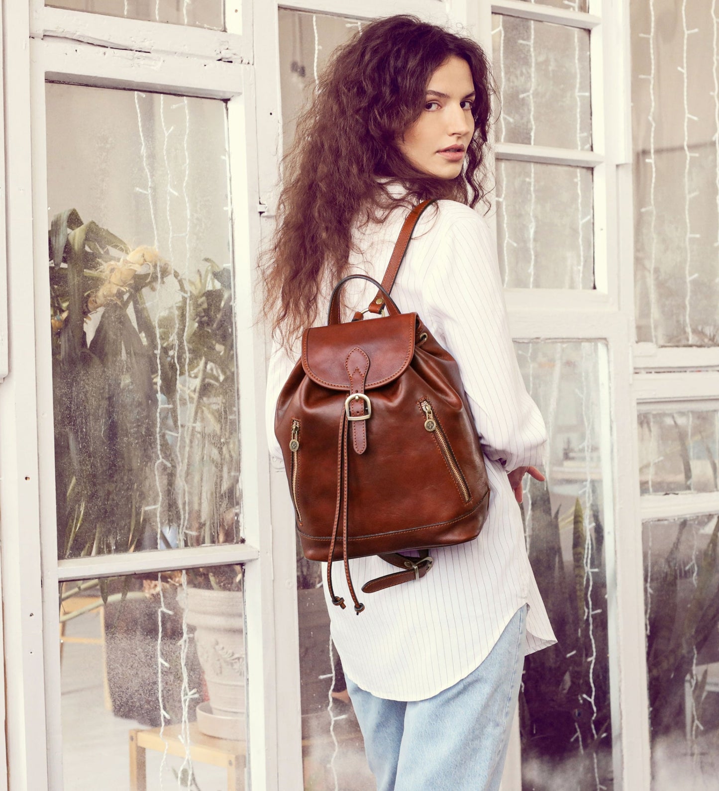 Sac à dos en cuir - White Noise