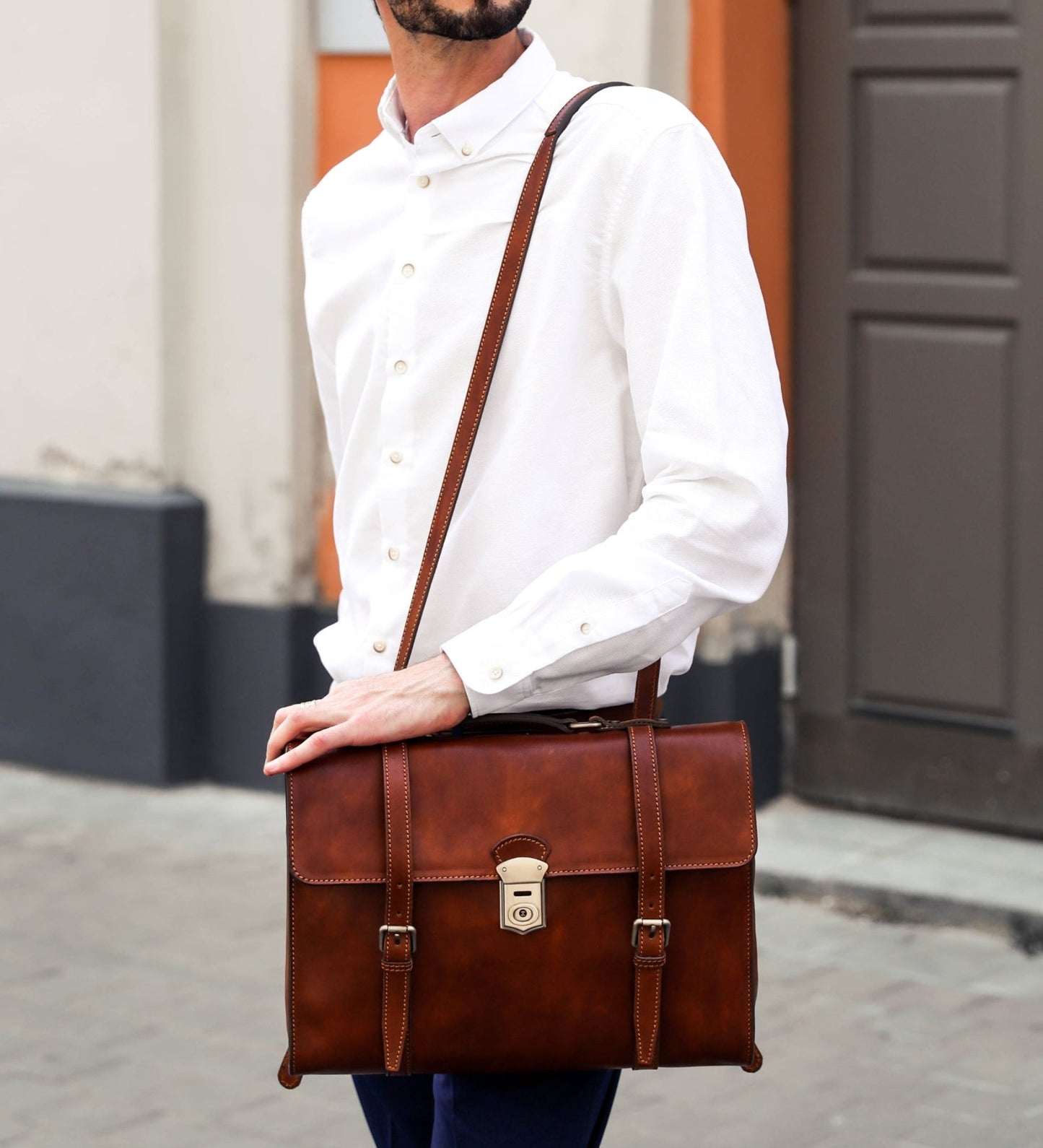 Porte-documents en cuir ceinturé, sac à dos convertible - The Glass Menagerie