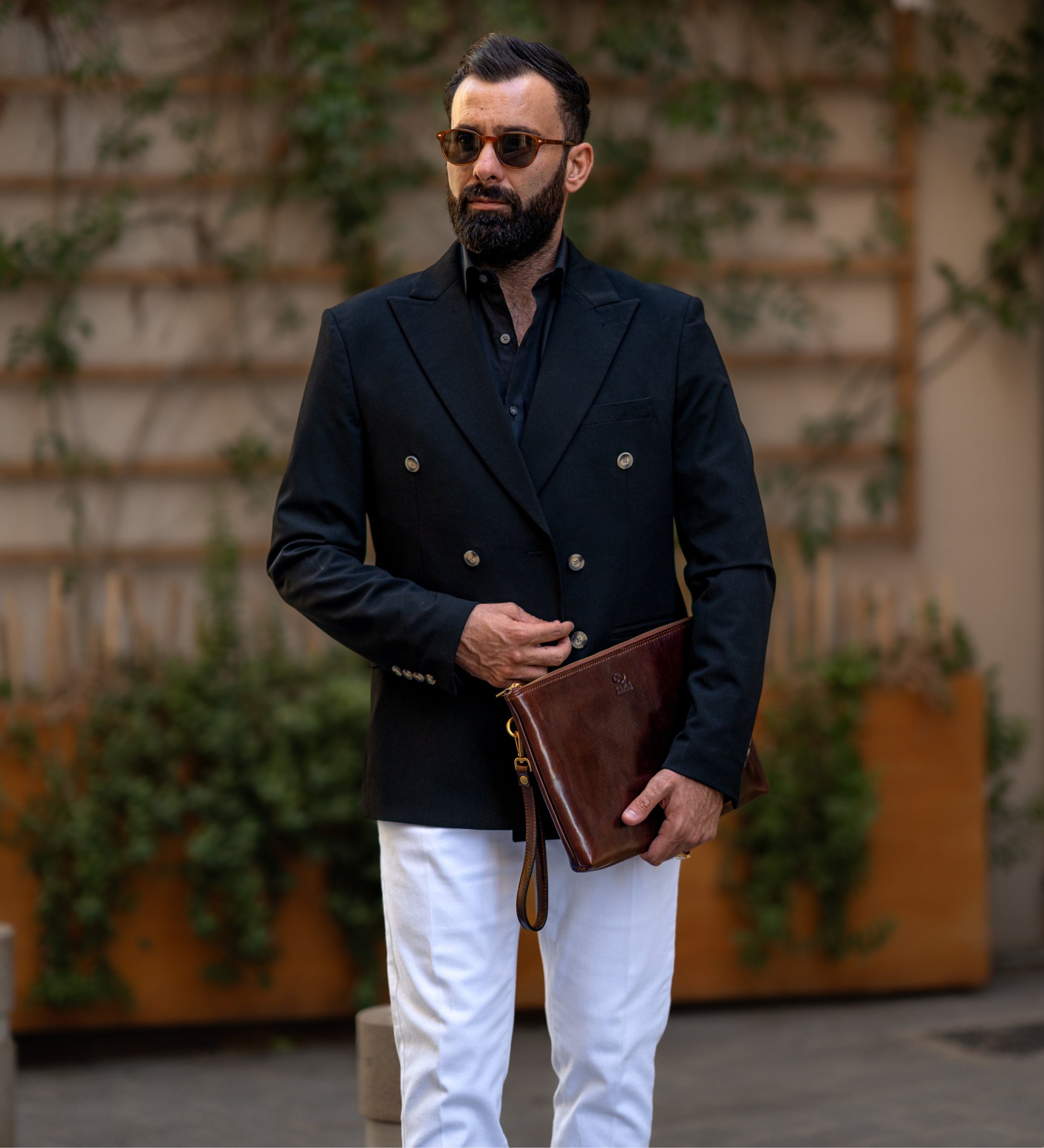 Large Leather Mens Clutch Purse - The Brothers Karamazov