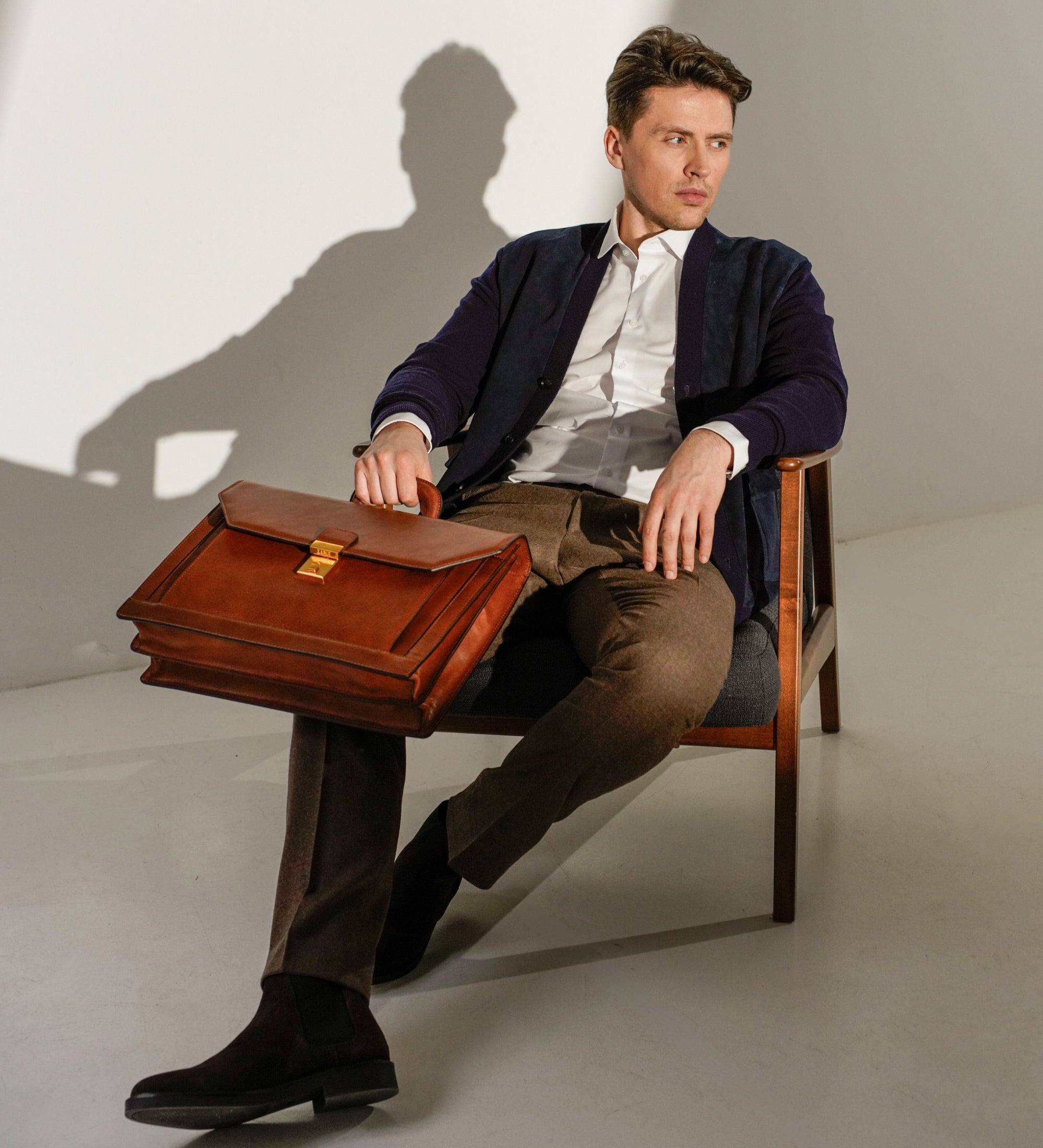 Large Leather Briefcase - Invisible Man