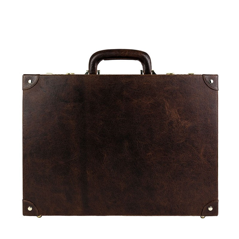 Large Leather Attaché Case Briefcase - Parade's End Briefcase Time Resistance   