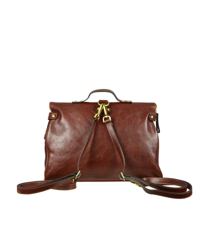 Sac à dos en cuir marron pour femmes - Charlotte's Web