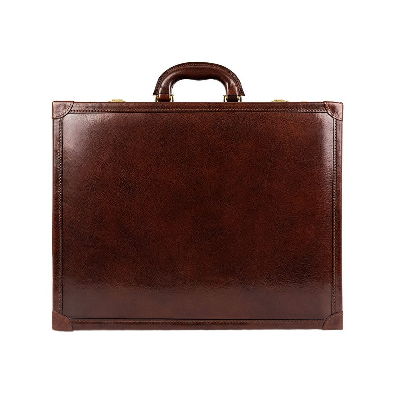 Large Leather Attaché Case Briefcase - Lord Jim Briefcase Time Resistance   