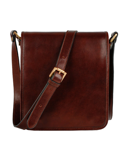 Kleine Leder-Messenger Bag - On The Road