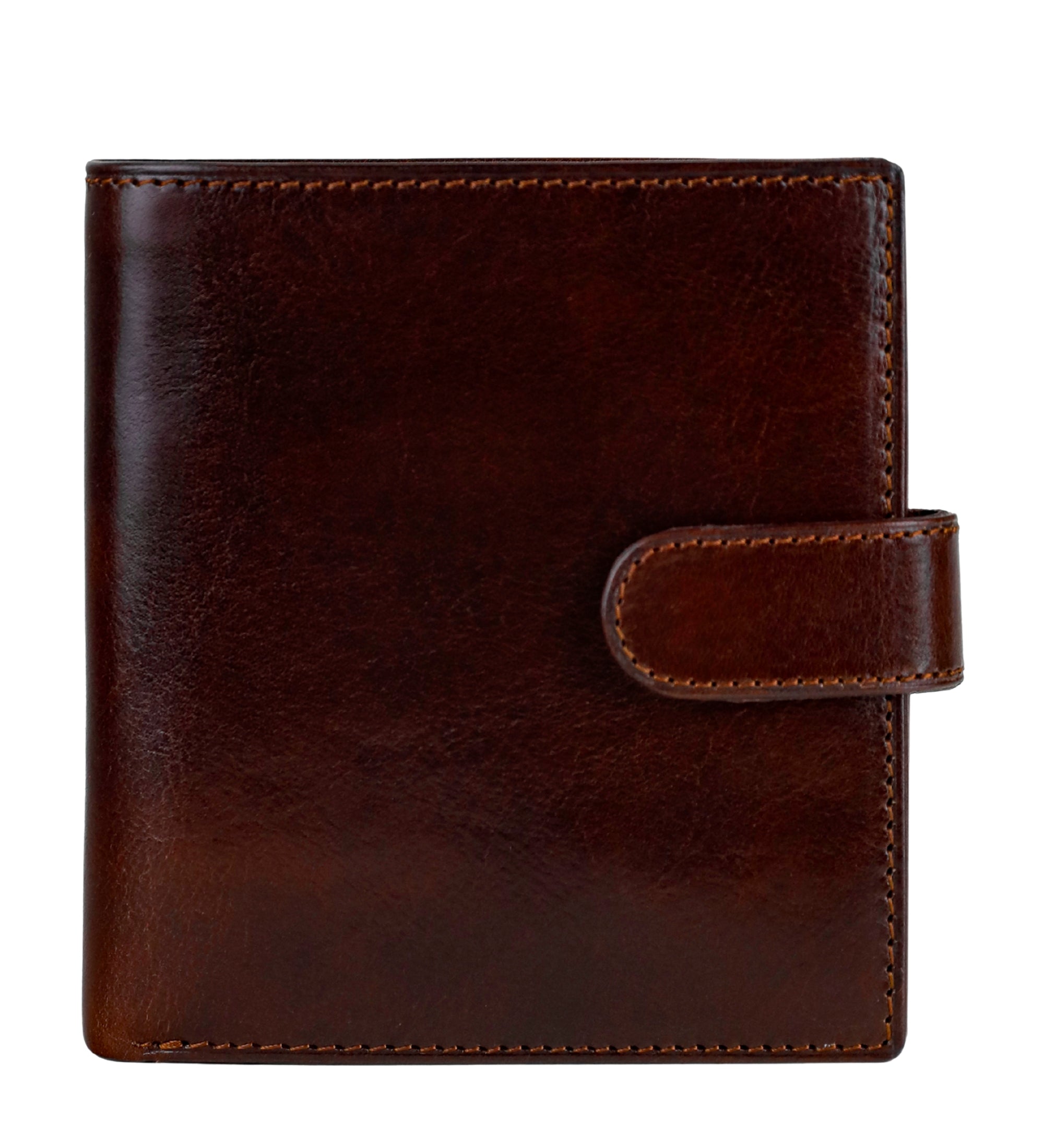 Leather Bifold Wallet with a Snap Closure - Ironweed