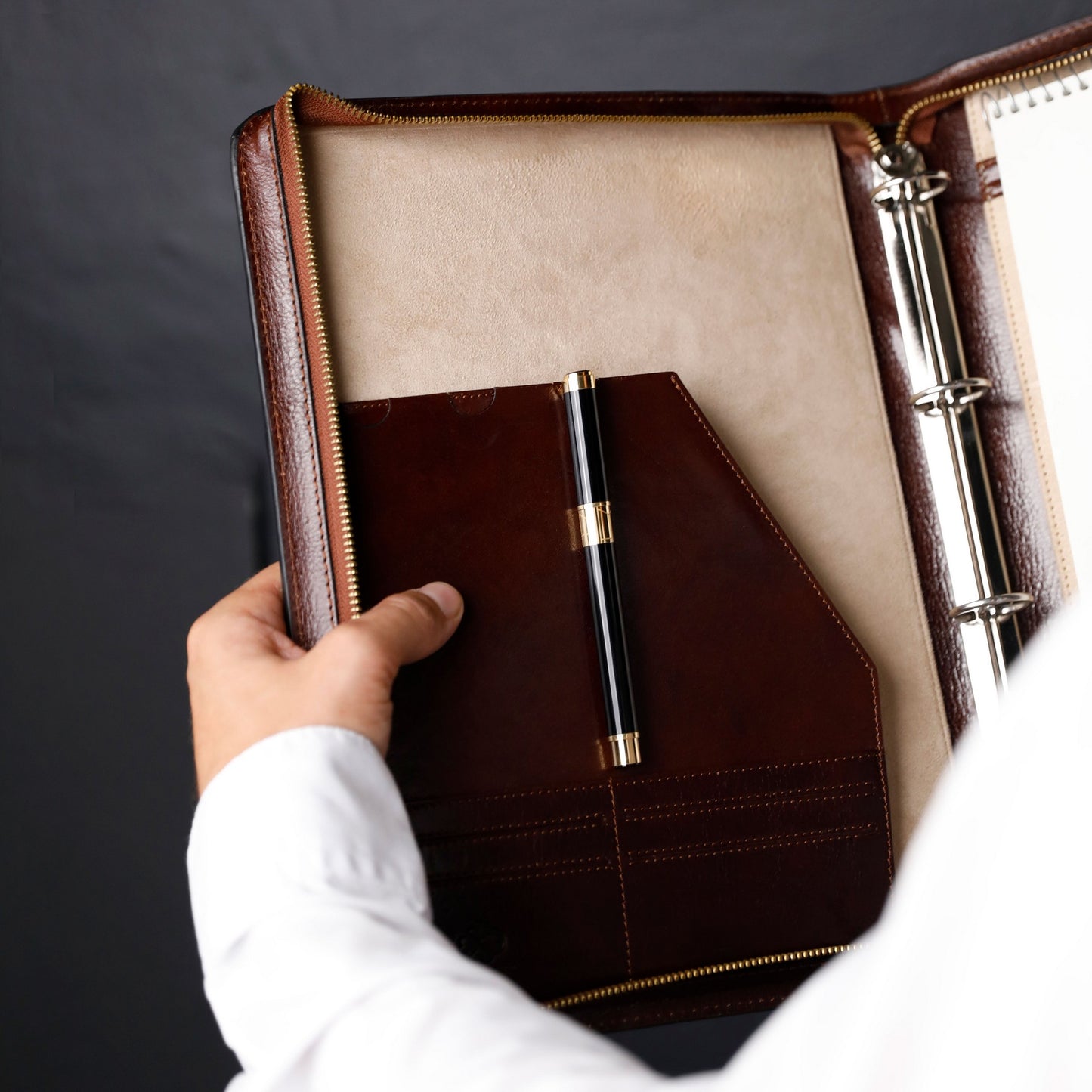 Leather Portfolio with Binder - Joy in the Morning