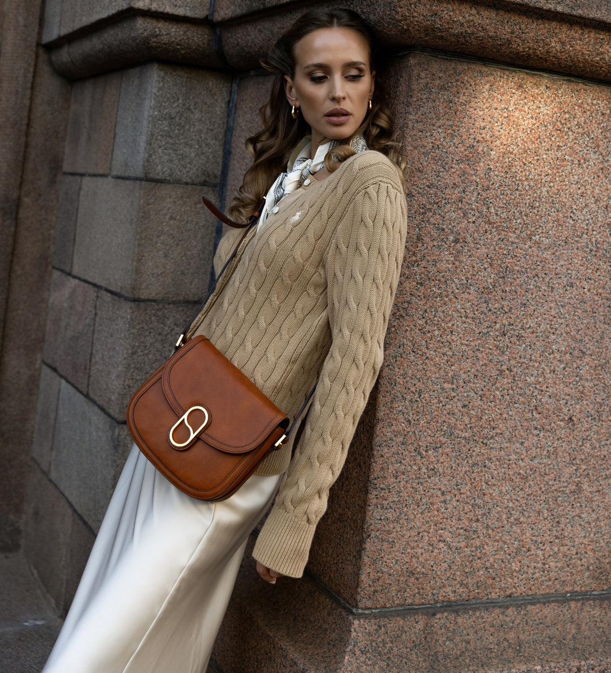 Womens Leather Saddle Bag - Villette