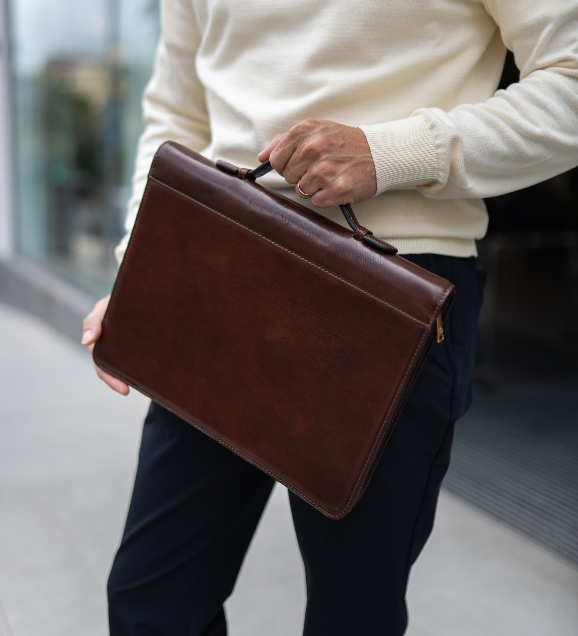 Leather Portfolio with Binder - Joy in the Morning