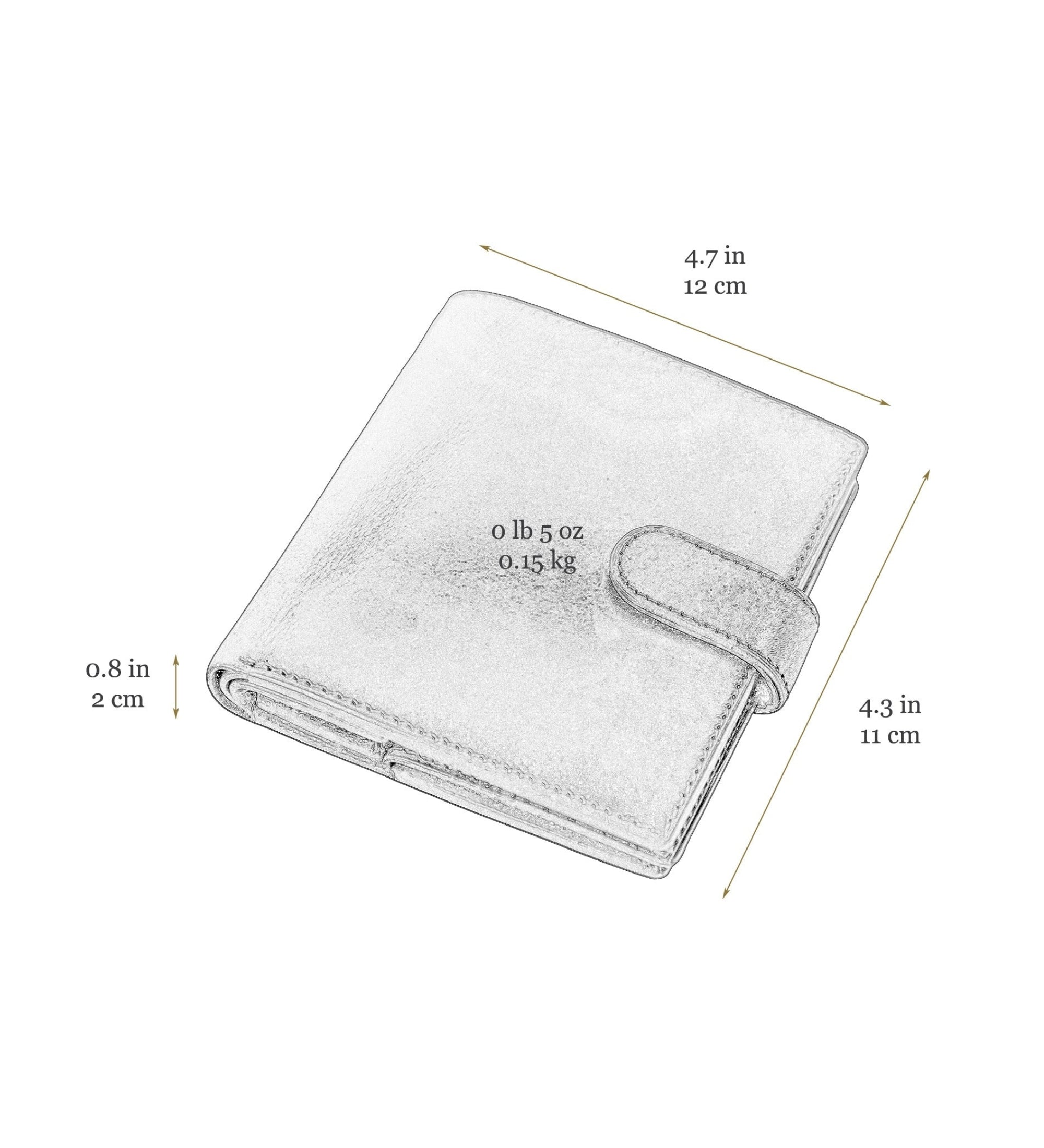 Leather Bifold Wallet with a Snap Closure - Ironweed