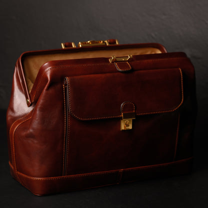 Large Italian Leather Doctor Bag - Hamlet