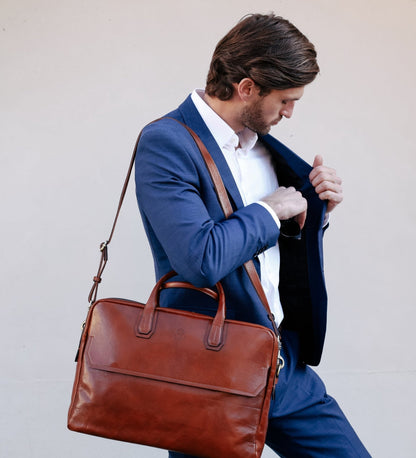 Grand sacoche en cuir pour ordinateur portable - Nostromo
