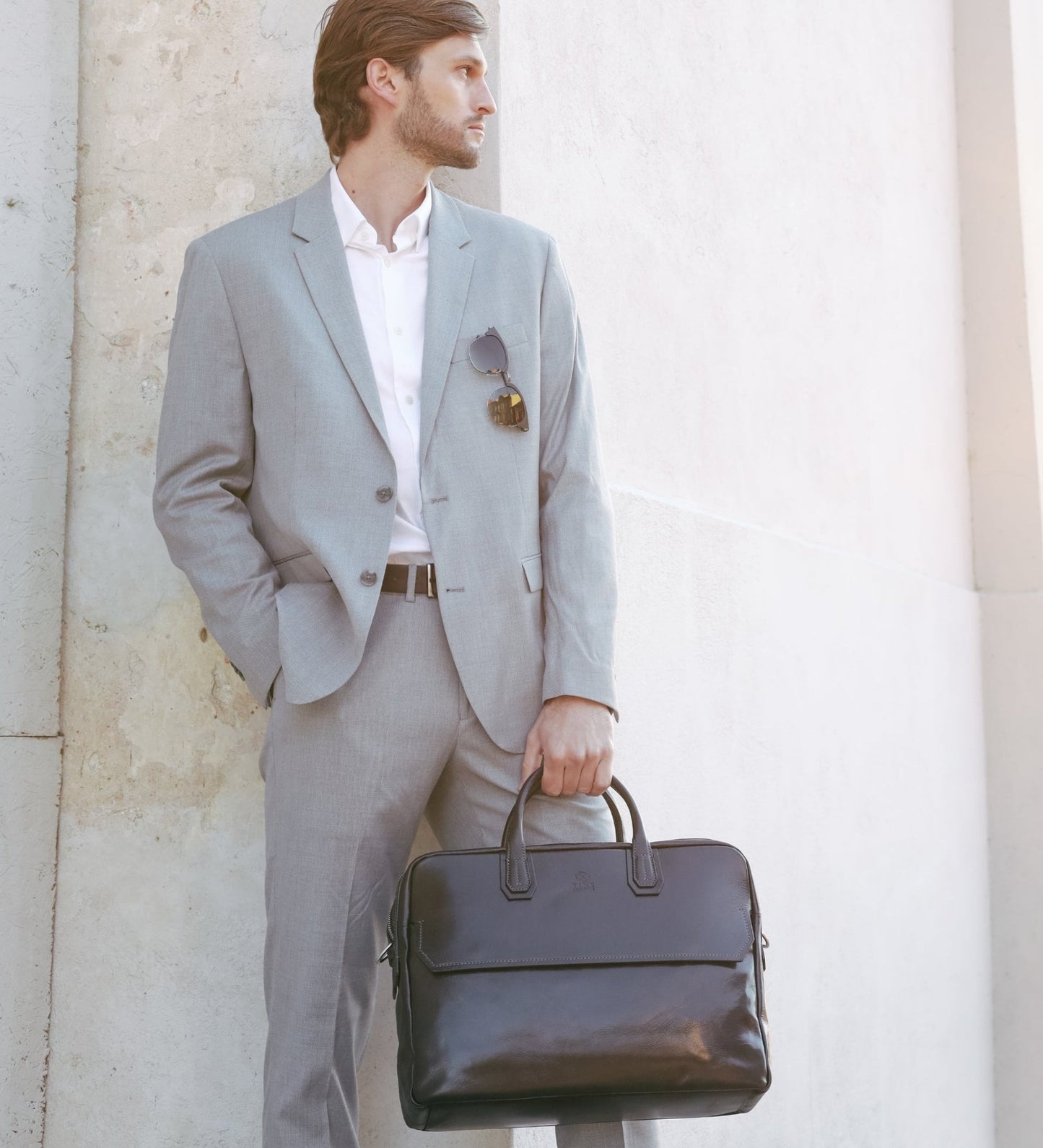 Grand sacoche en cuir pour ordinateur portable - Nostromo