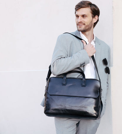 Grand sacoche en cuir pour ordinateur portable - Nostromo