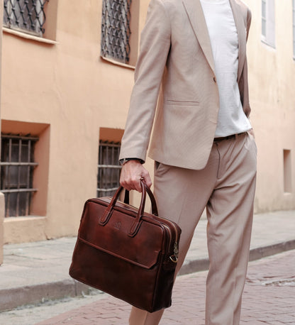 Grand sacoche en cuir pour ordinateur portable - Nostromo