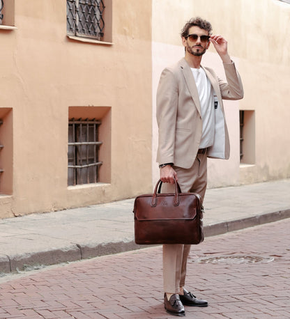 Grand sacoche en cuir pour ordinateur portable - Nostromo