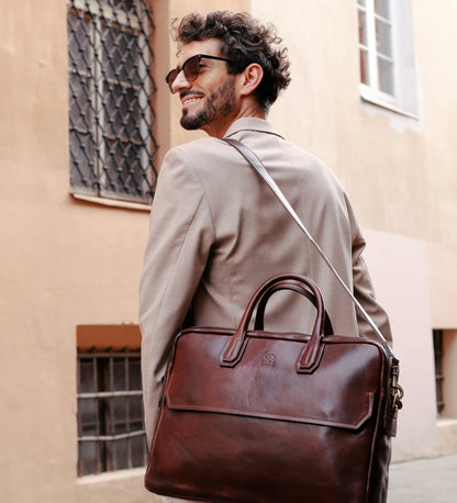 Grand sacoche en cuir pour ordinateur portable - Nostromo