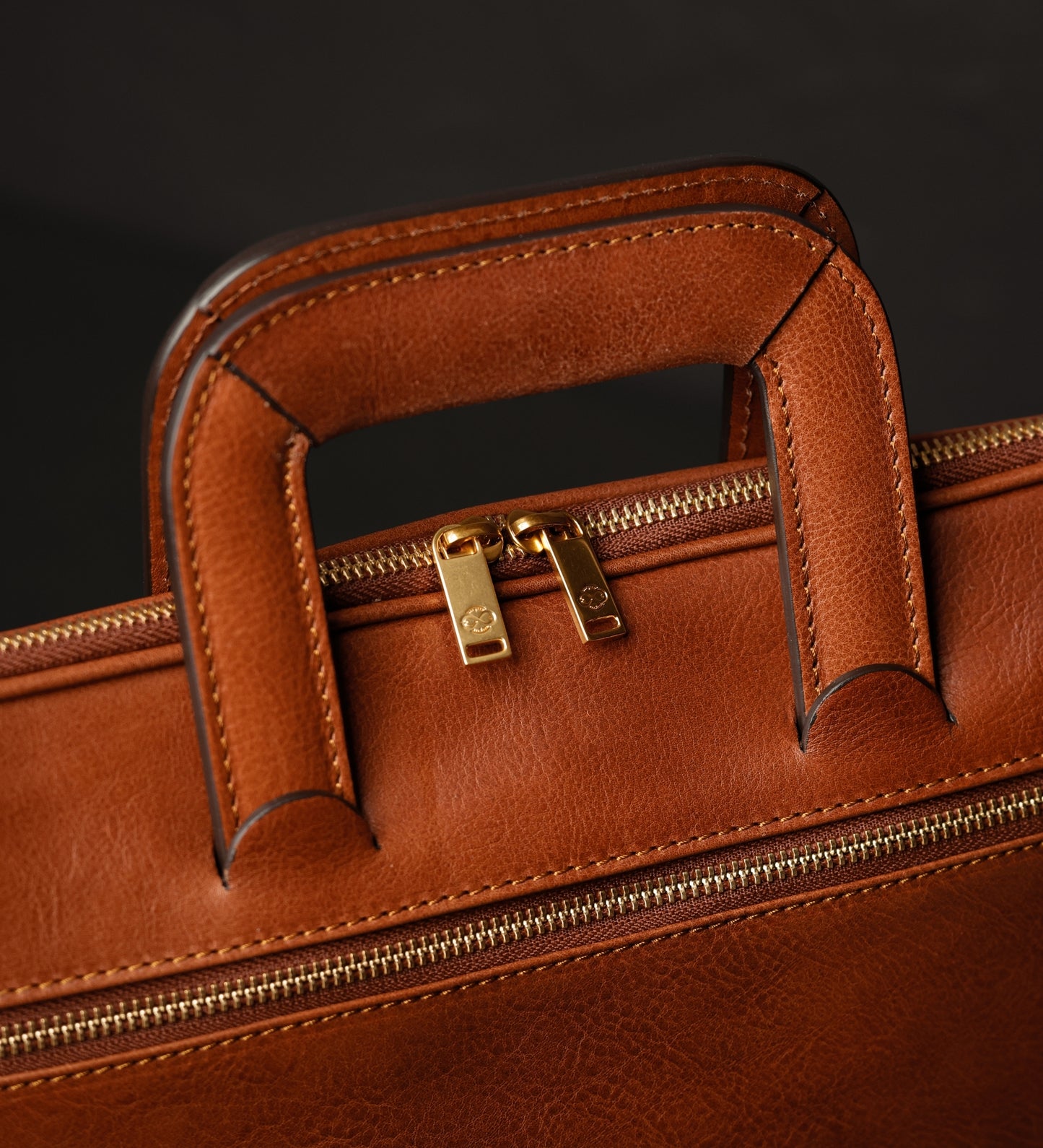 Leather Briefcase Laptop Bag - Brave New World