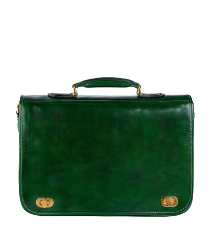 Leather Briefcase Laptop Bag - Illusions