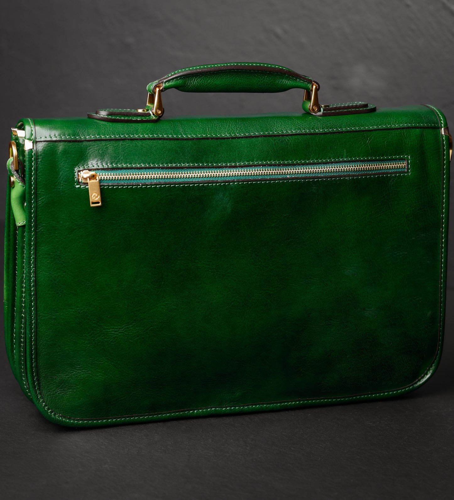 Leather Briefcase Laptop Bag - Illusions