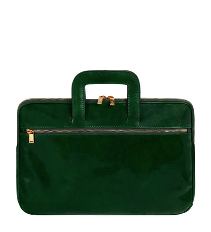 Leather Briefcase Laptop Bag - Brave New World