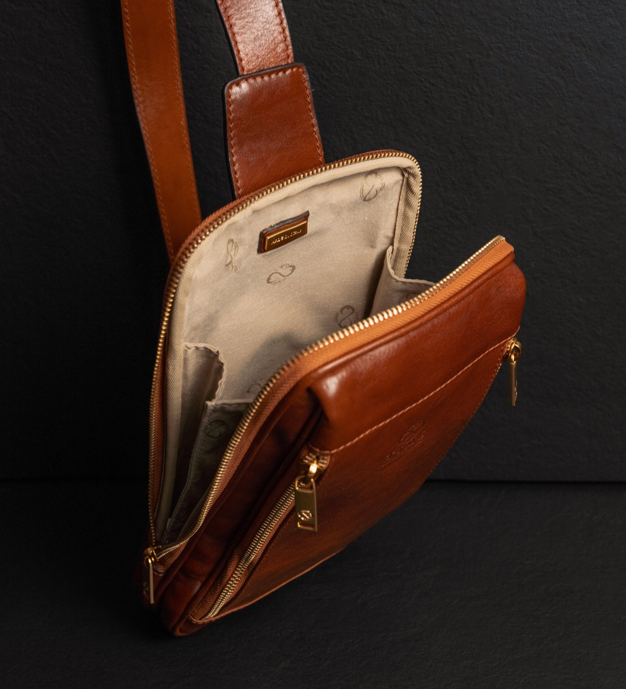 Leather Sling Bag Chest Bag - Kim