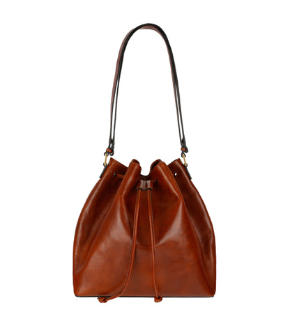 Leather Bucket Bag for Women - Sybil