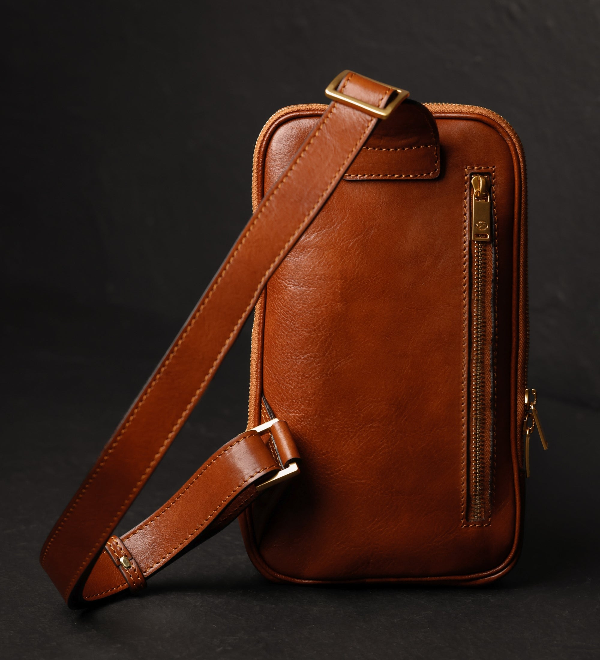 Leather Sling Bag Chest Bag - Kim