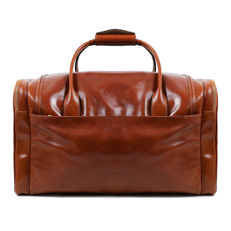 Large Italian Leather Duffel Bag - The Hitchhikers Guide to the Galaxy Duffel Bag Time Resistance   