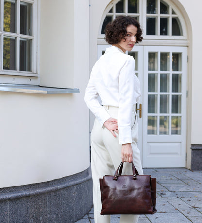 Sac fourre-tout à bandoulière en cuir pour femme - The Scarlet Letter