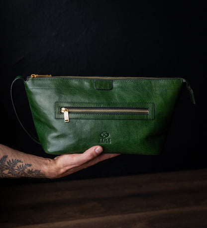 Womens Leather Cosmetic Bag Dopp Kit - Ragtime