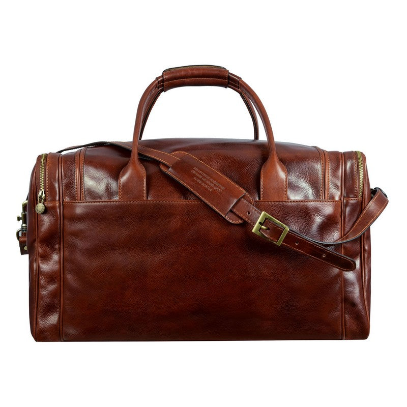 Large Italian Leather Duffel Bag - The Hitchhikers Guide to the Galaxy Duffel Bag Time Resistance   