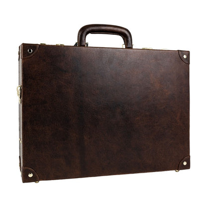 Large Leather Attaché Case Briefcase - Parade's End Briefcase Time Resistance   