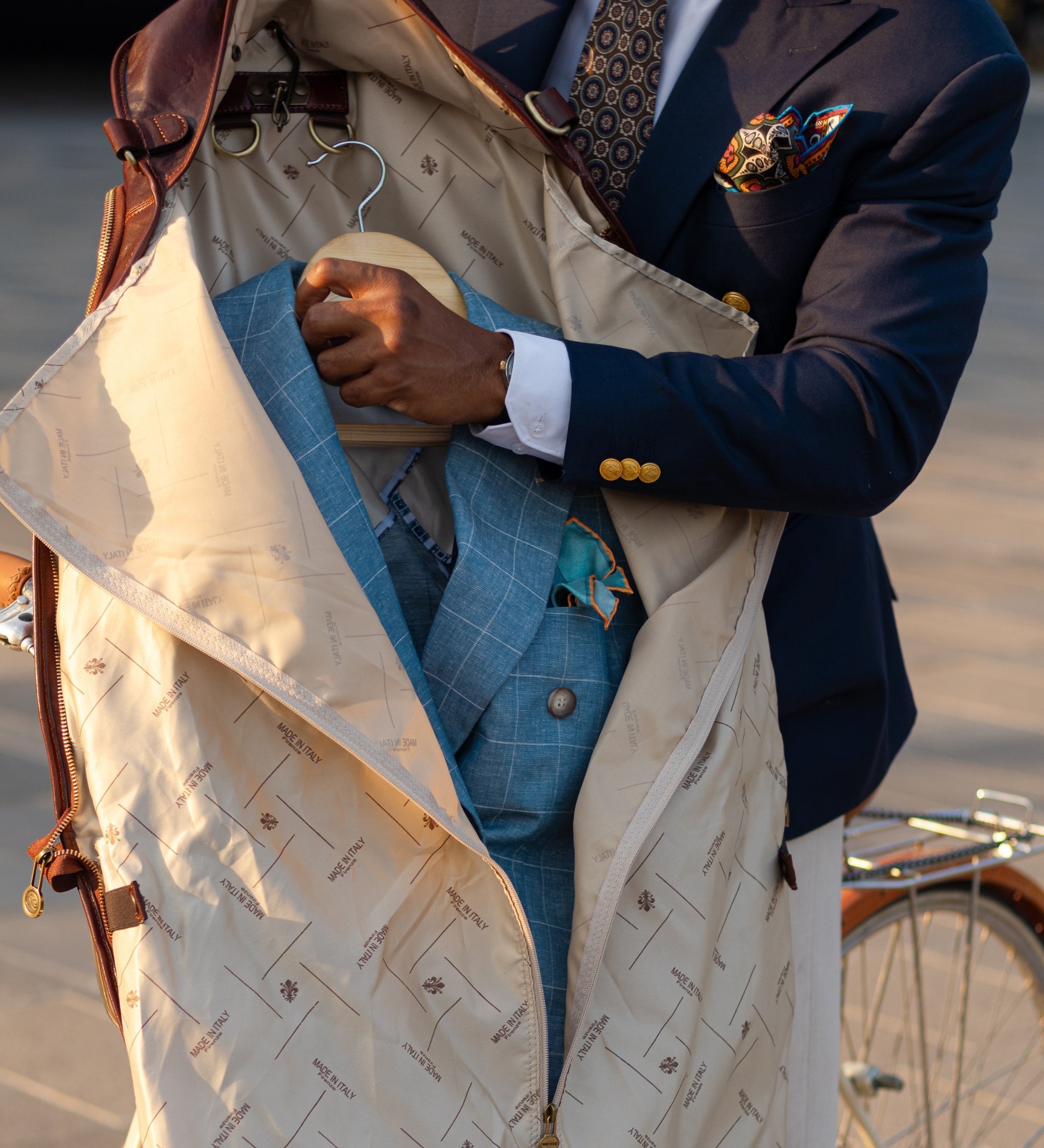 Leather Garment Bag - Travels with Charley