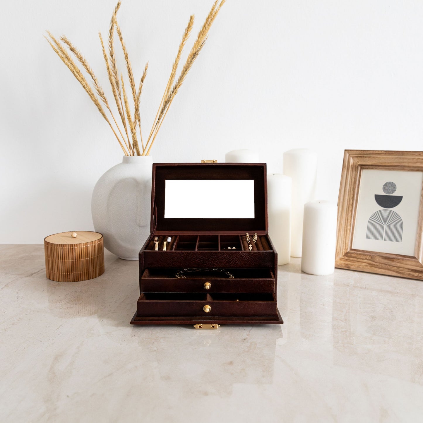 Leather Jewelry Box - Beloved Accessories Time Resistance   