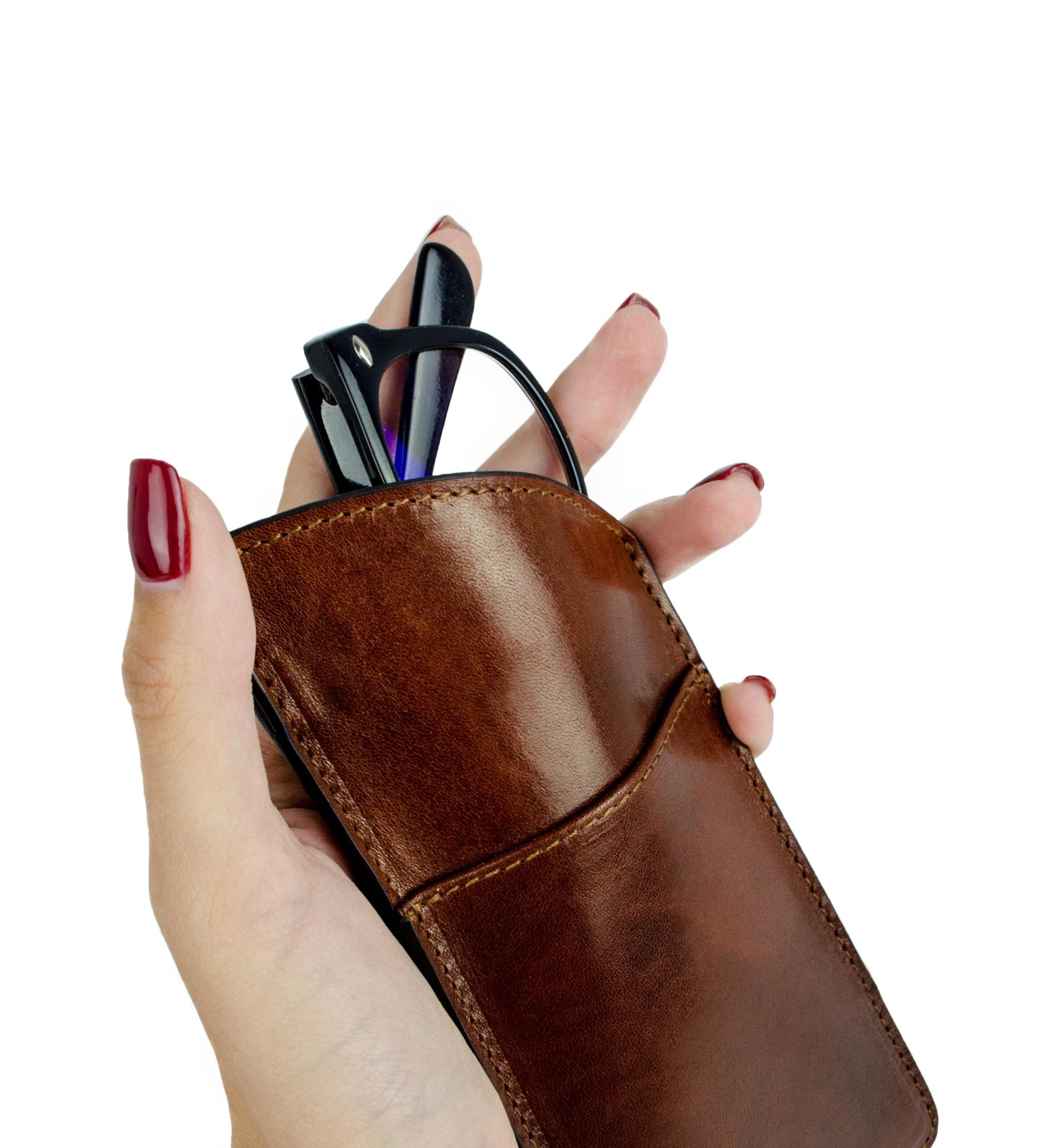 Leather Glasses Sleeve for Women - One Hundred Years of Solitude