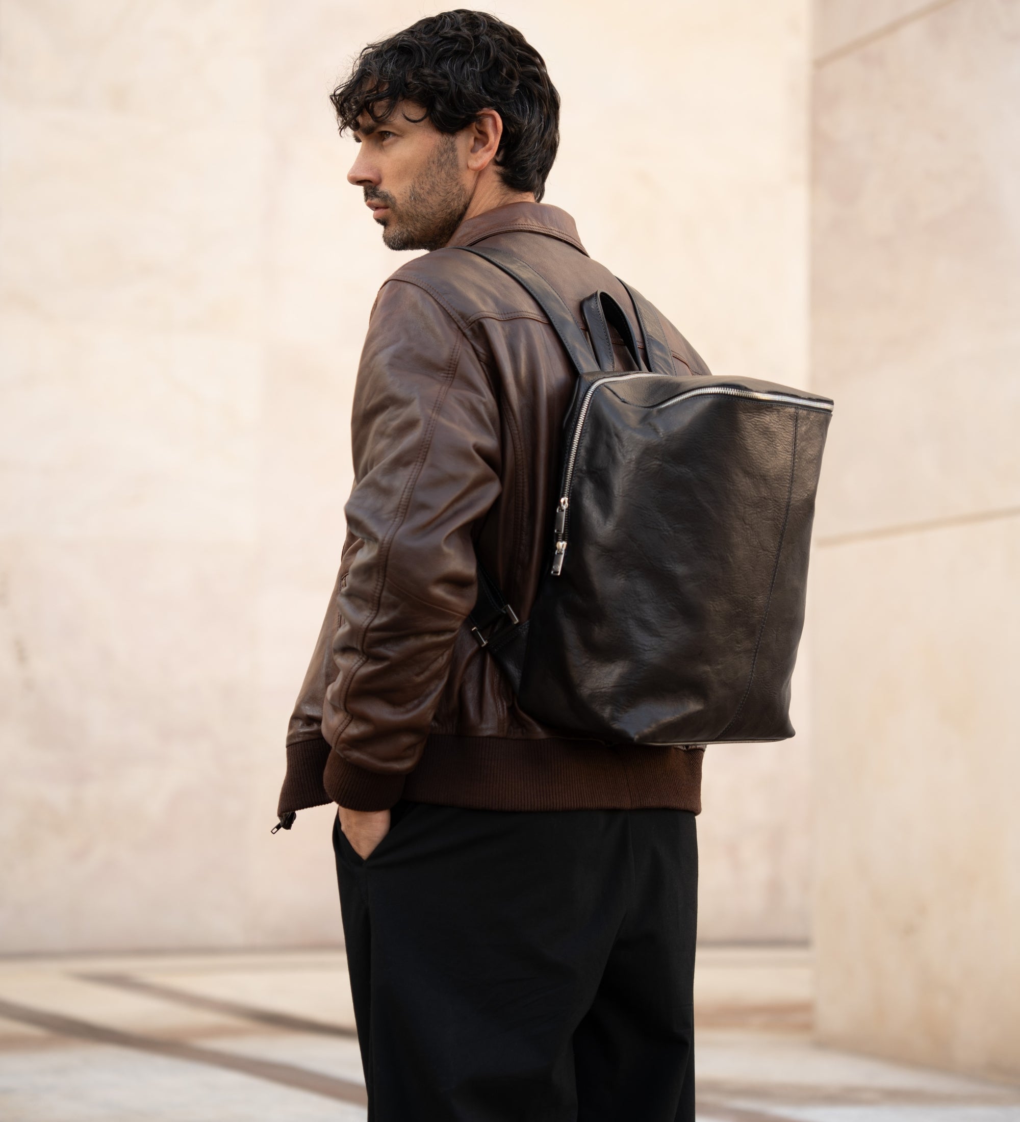 Leather Backpack - A Bend in the River