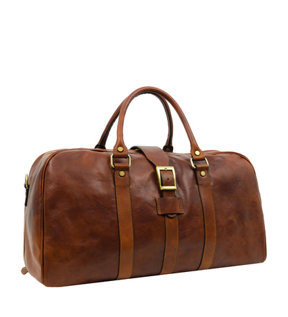 Sac de sport en cuir marron Cognac mat - Tender Is the Night