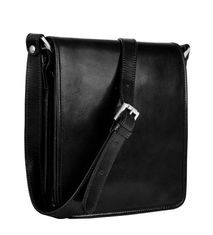 Kleine Leder-Messenger Bag - On The Road