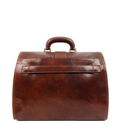 Grand sac de médecin en cuir marron - Mrs Dalloway