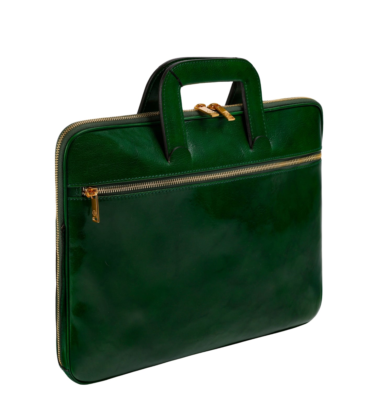 Leather Briefcase Laptop Bag - Brave New World