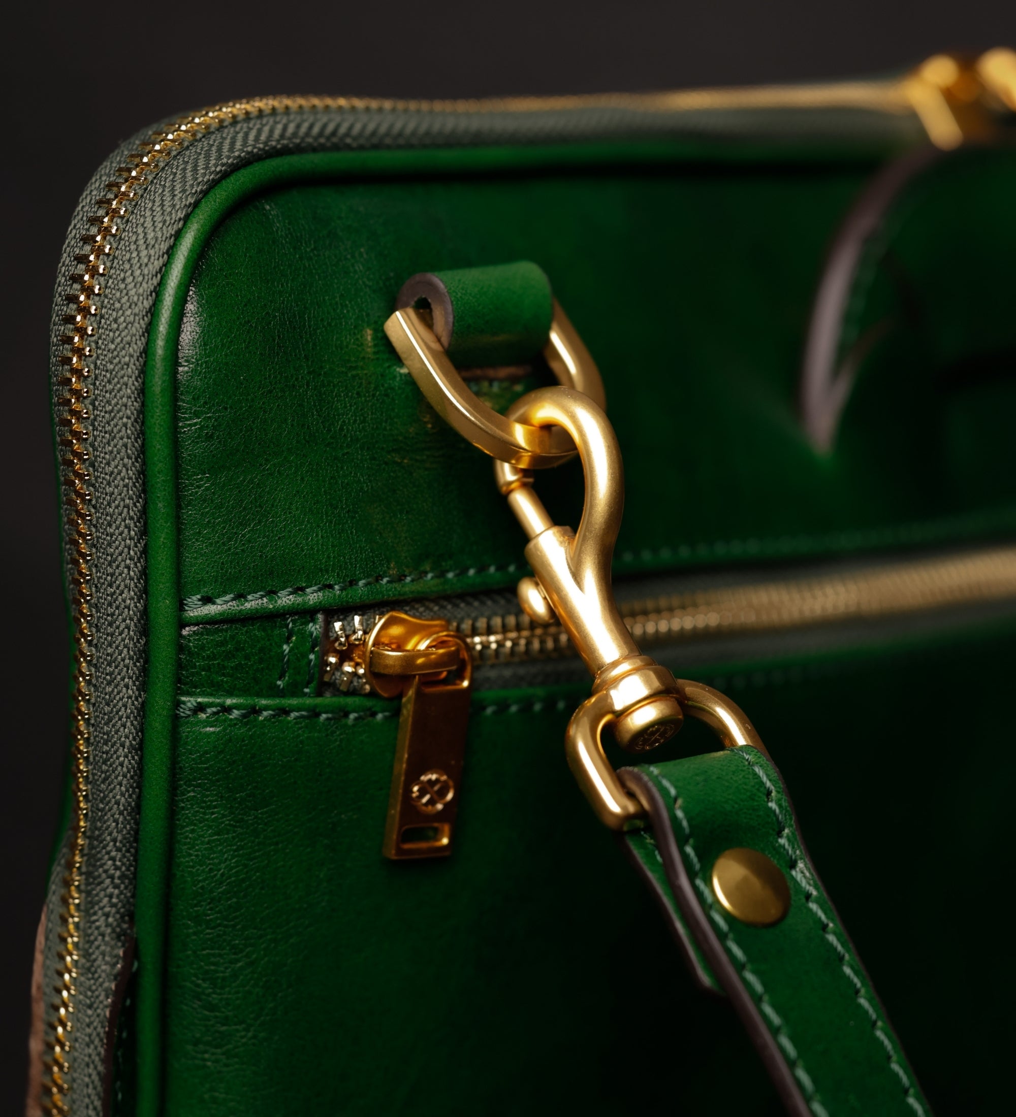 Leather Briefcase Laptop Bag - Brave New World