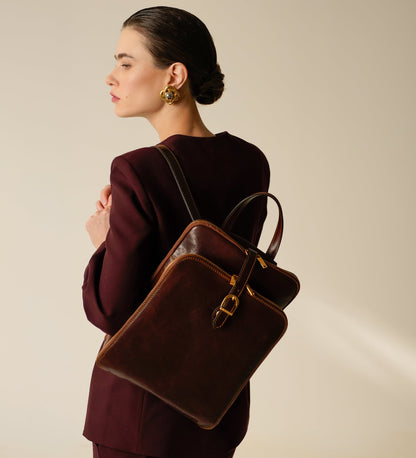 Sac à dos en cuir convertible en sac à bandoulière pour femme - Clarissa