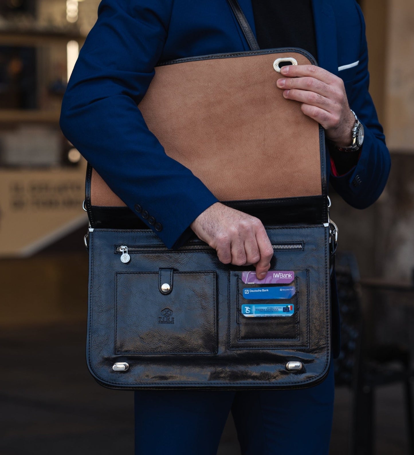 Sacoche en cuir pour ordinateur portable - Illusions