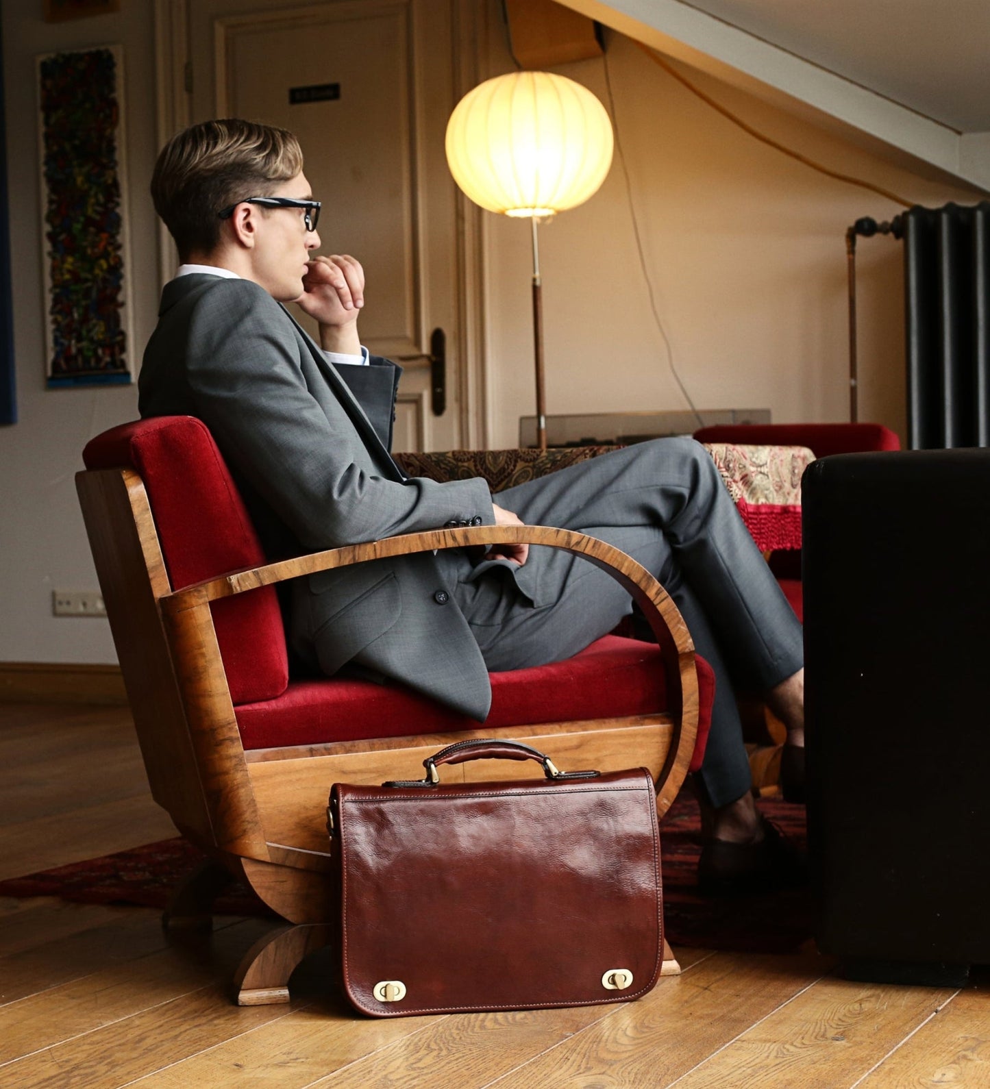 Sacoche en cuir pour ordinateur portable - Illusions