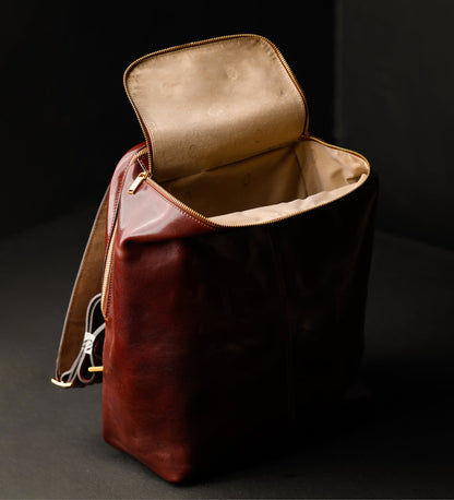 Leather Backpack for Women - A Bend in the River
