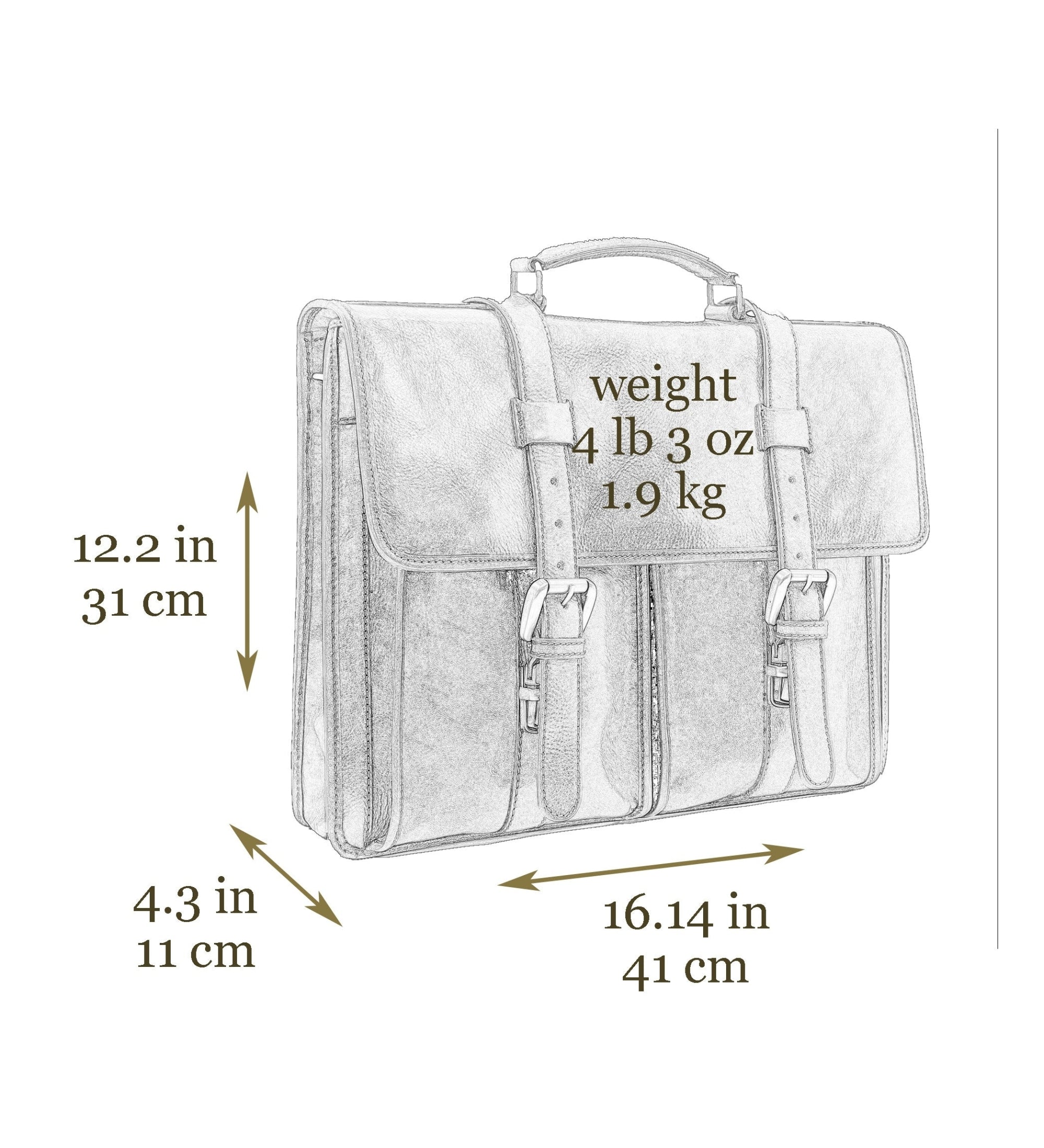 Leather Briefcase Satchel Bag - The Time Machine